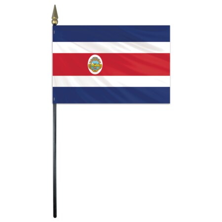 Costa Rica Stick Flag With Seal 8x12